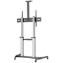 Aisens Soporte de Suelo PRO FT100TE-259 con Ruedas, Negro-Plata